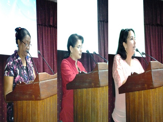 Secretarias de Asambleas Provinciales exponiendo experiencias de trabajo comunitario